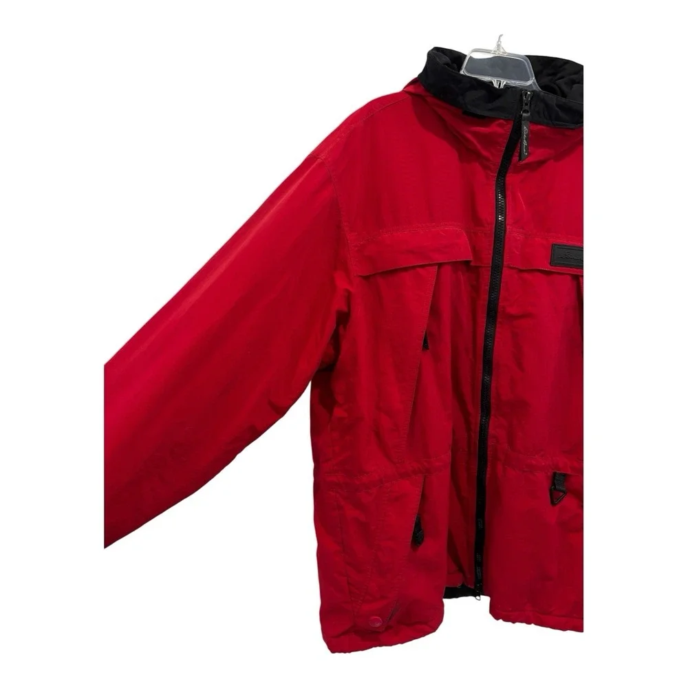 Eddie Bauer Thinsulate Red Hooded Jacket XL Men Nylon Insulated Winter‎ Coat